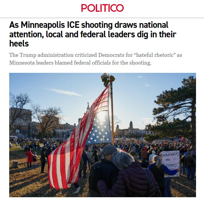 全球媒體聚焦｜美媒：美移民執法暴力升級激化兩黨之爭