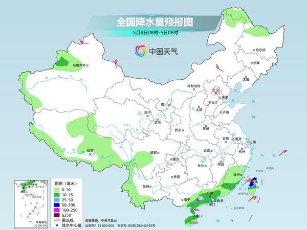 南方降雨範圍縮減局地有大暴雨 中東部明起快速升溫