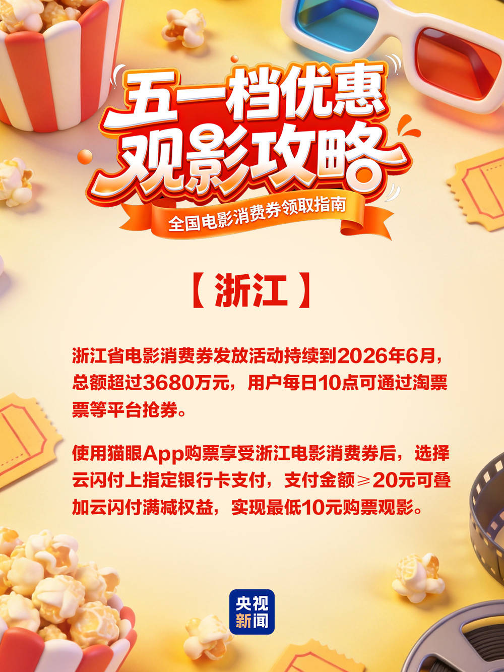 五一檔票房突破3.92億！這份全國電影消費券領取指南速收藏