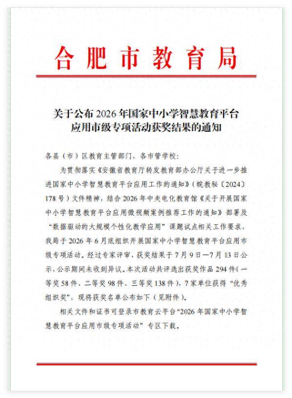 合肥市倫先小學在市級比賽中斬獲佳績