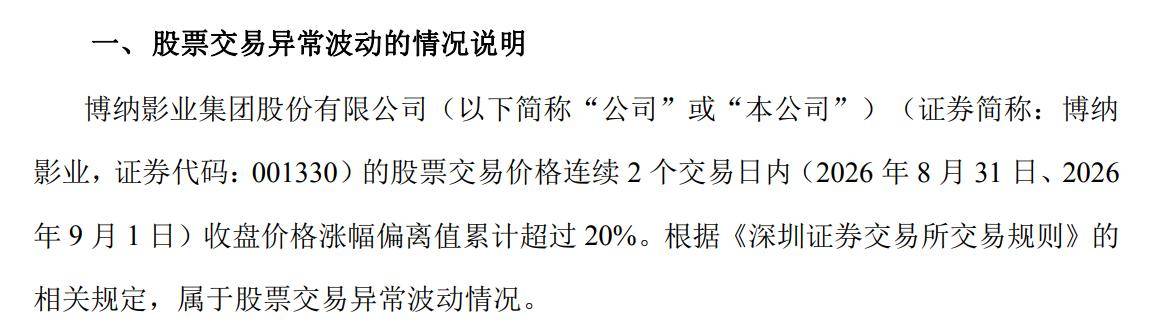 博納影業：公司AI影視劇業務仍處於業務發展早期階段