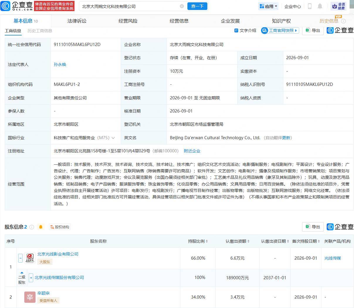 光線傳媒等成立文化科技公司，含動漫遊戲開發業務