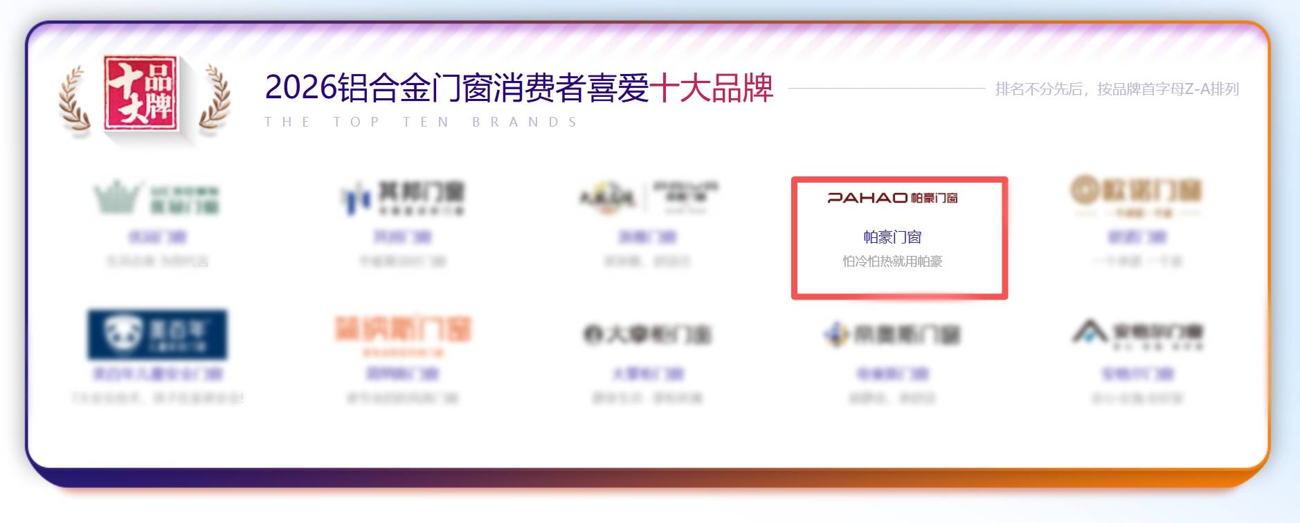 帕豪門窗斬獲"鋁合金門窗消費者喜愛十大品牌"，持續領跑高階系統門窗賽道