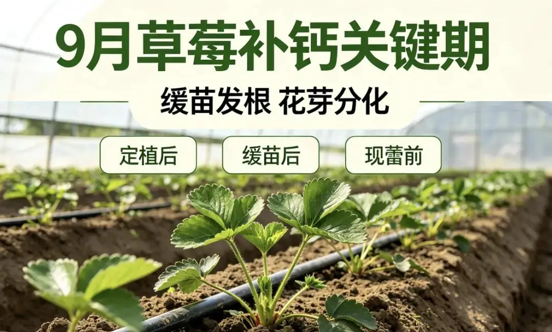 定植、緩苗、花芽分化：草莓 9 月科學補鈣完整方案（建議收藏）